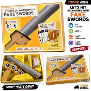 Exploding Kittens Let's Hit Each Other With Fake Swords Complete Family Game